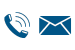 decorative icons of a telephone and email