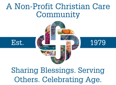 Christian Care logo with text that reads, Sharing blessings, serving others, celebrating age