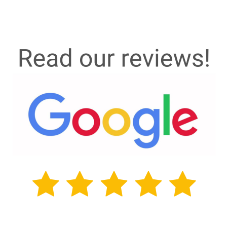 Google logo with 5 stars, click to read our reviews