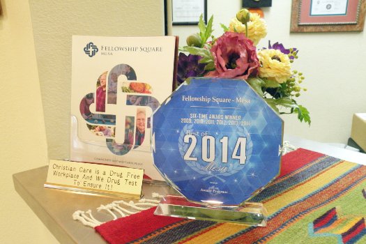 Photo of Fellowship Square Mesa's Best Senior Living award 2014