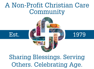 Decorative image with Fellowship Square logo and text that reads: A Non-Profit Christian Care Community