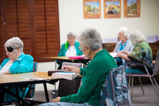 woman in bible study