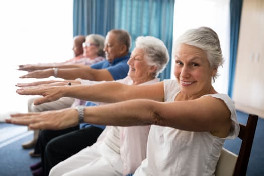 Seniors exercising